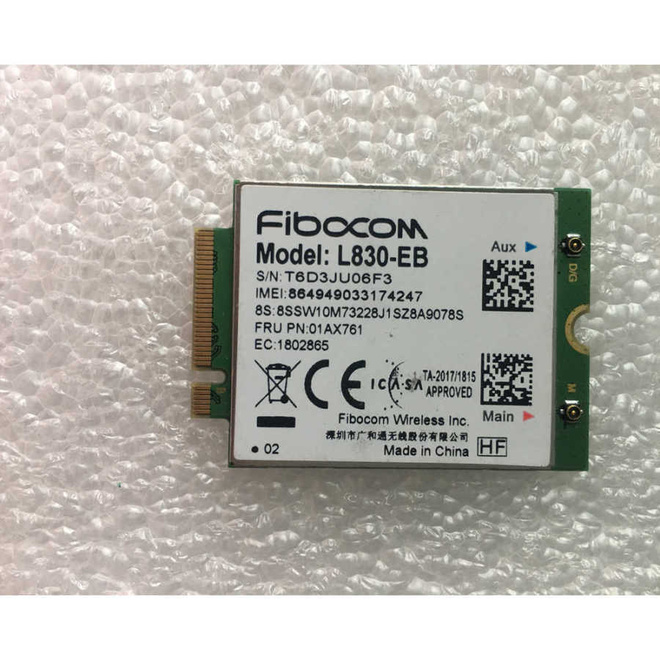 Thinkpad X390 / X280 / T480 / T490 4G modeemi, Fibocom L830