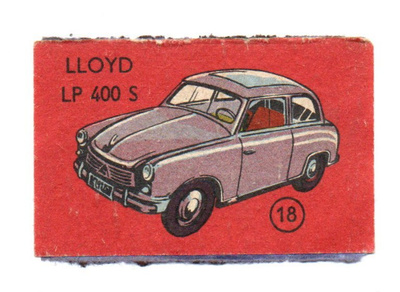 Vanha Tulitikku Etiketti Autot n:o 18 LLOYD LP 400 S