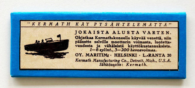 Vanha Kermath-moottorin mainos magneettina * 20-luku