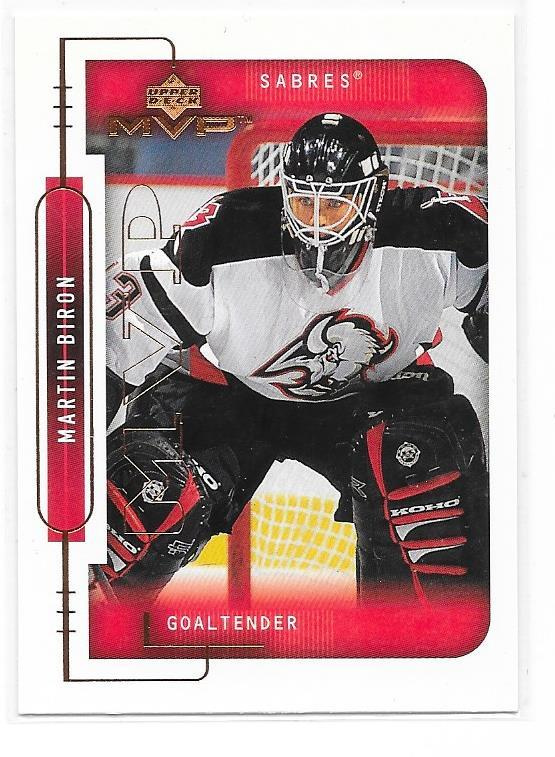 99-00 Upper Deck MVP #25 Martin Biron Buffalo Sabres MV