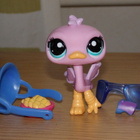 LITTLEST PET SHOP malva-lila STRUTSI, LINTU #2085 + kypärä, - pikkukuva 2