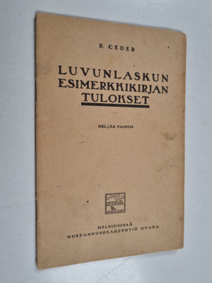 R. Ceder : Luvunlaskun esimerkkikirjan tulokset