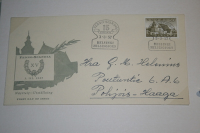 FDC kuori 3.3.1957 yleismerkki 50mk