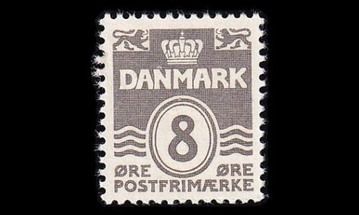 Tanska 200_II ** Aaltoviiva 8 öre (1933)