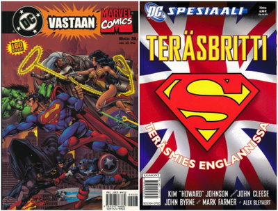 TERÄSMIES Teräsbritti + DC VASTAAN MARVEL Superman BATMAN
