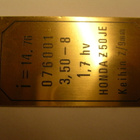 honda monkey tyyppikilpi 076001 messinkiä - pikkukuva 2