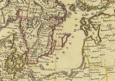 Vanha kartta Mare Balticum (postikortti)