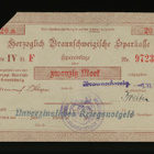 Saksa 20 Mark, Braunschweig 1.11.1918, Serie IV lit. F, VF - pikkukuva 1
