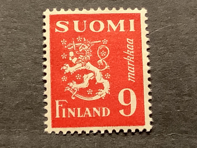 351 / 1948 M30 Leijona punainen 9 mk ** postituore