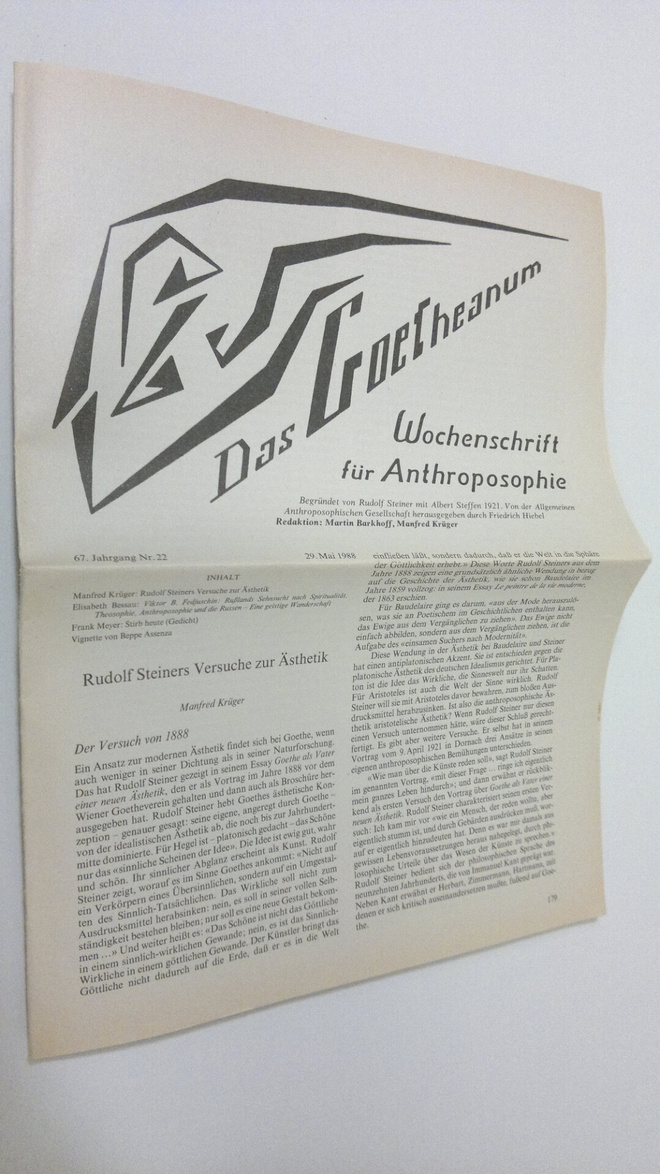 Martin (red.) Barkhoff : Das Goetheanum nr. 22-30/1988 : ...