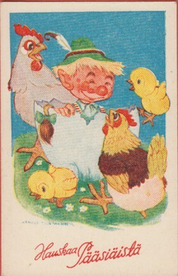 Arnold Tilgmann Peikko, kana, kukko ja tiput - pieni kortti