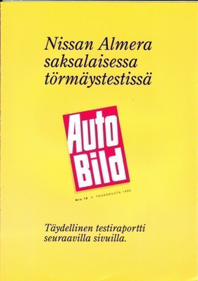 Nissan Almera turvallisuus -esite, 1996