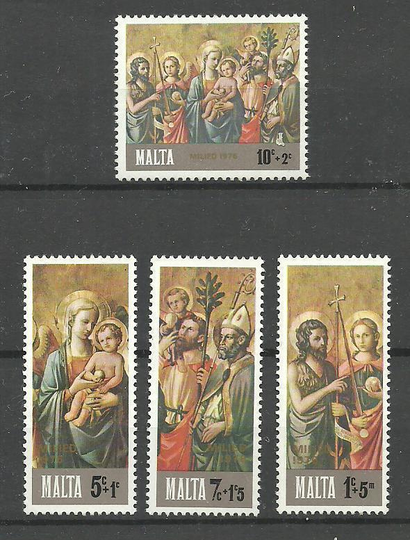 JOULU-aihetta joulumerkit sarja MALTA 1976 **