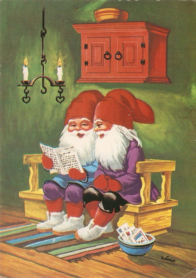 Tontut lukevat joulukirjeitä. Kulk.-77