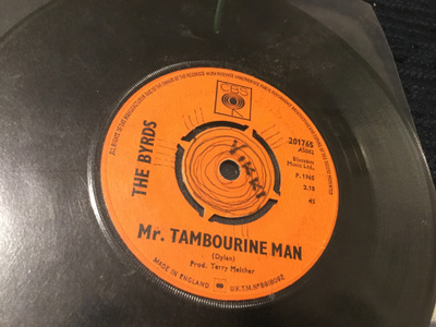 The Byrds Mr tambourine man Uk CBS single keskiöllä Vg—