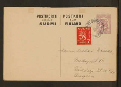 # 23439 # Ehiö 60p - Lomakekäyttö - Helsinki > Unkari - 1948
