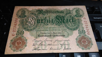 Germany Saksa 50 Mark 1910 P41 F