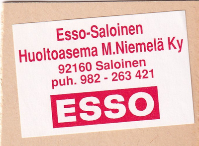 Saloinen , M.  Niemelä Ky. ESSO-Saloinen , b438