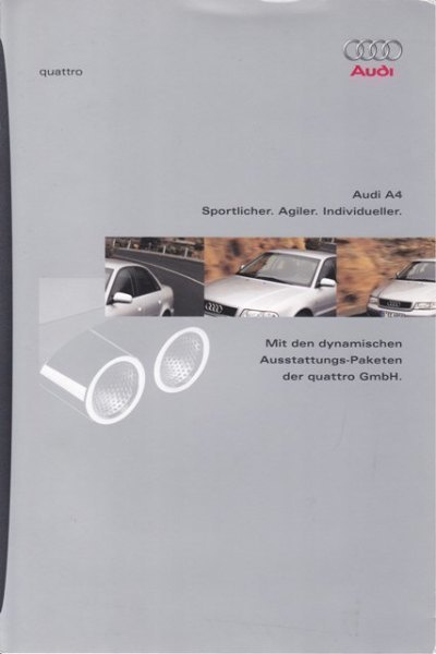 Audi A4 1.8 T Quattro Sport-paketti -esite, 2000