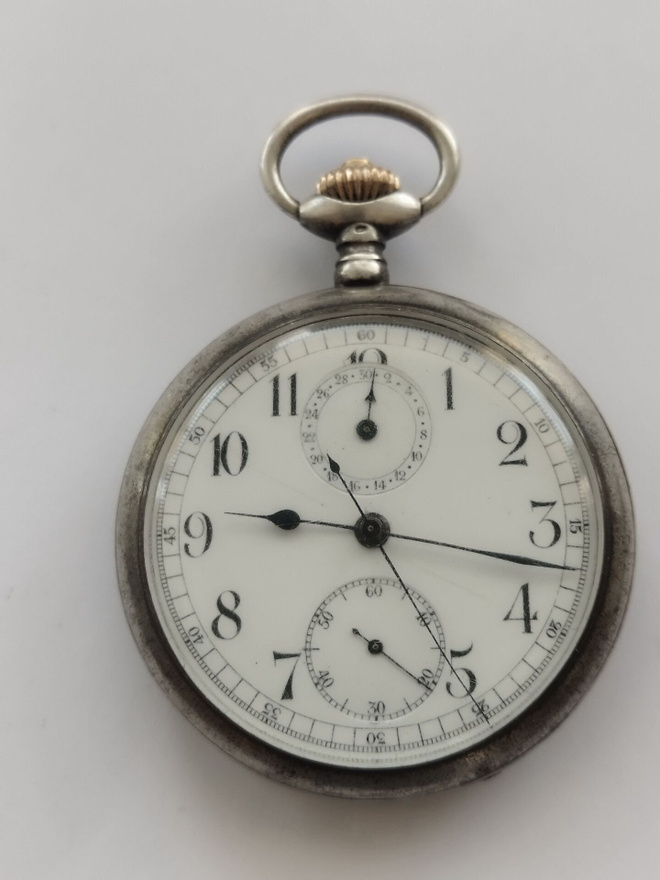 Minerva hopea taskukello chronograph