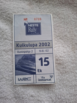 2002 Ouninpohja 15 Ralli Kulkulupa keräilyyn
