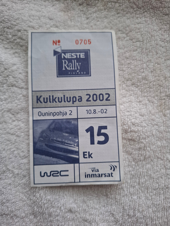 2002 Ouninpohja 15 Ralli Kulkulupa keräilyyn