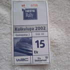 2002 Ouninpohja 15 Ralli Kulkulupa keräilyyn - pikkukuva 1