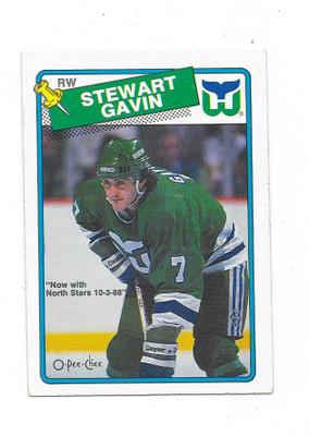 1988-89 OPC #217 Stewart Gavin , Hartford Whalers