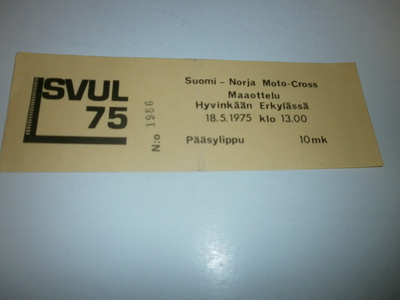 Hyvinkää 1975, Suomi - Norja Moto-Cross maaottelu, lippu