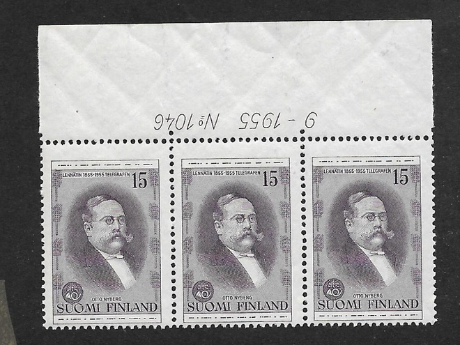 Lennätin 100v 1955 15mk (LAPE 3x451) ** numerorivilö
