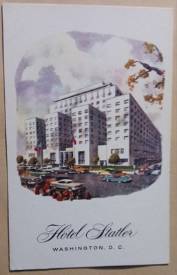 USA, Washington D.C, Hotel Statler, väripiirrospk, ei p.