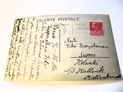 1932 Pariisi kortti s/s Kallvikilla os Kallvikin silta (Hki)