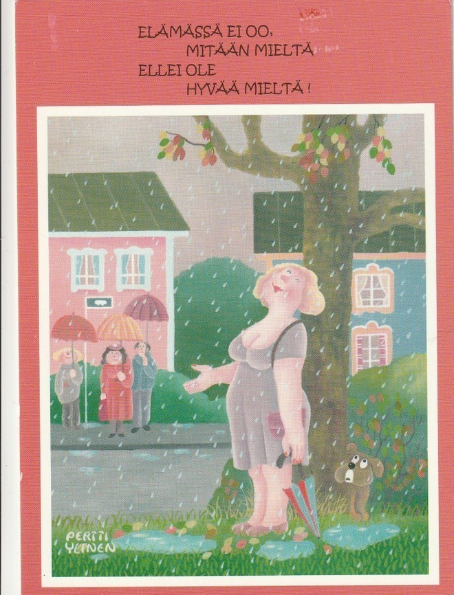 PERTTI YLINEN - NAINEN JA KOIRA VESISATEESSA