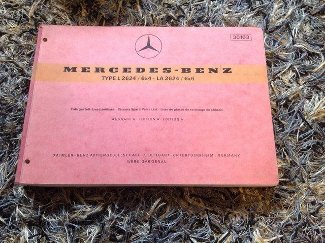 Varaosaluettelo Mercedes-Benz 343,L 2624,kuorma-auto, 1970