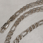 51cm- Hopea Solid Figaro Link Chain kaulakoru 925 - pikkukuva 2