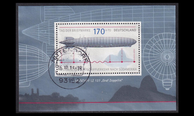 Saksa 2589BL69 o Postimerkin päivä Zeppelin (2007)