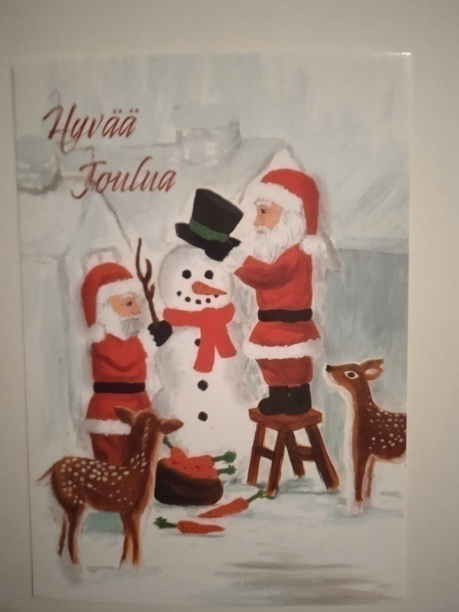 NO 8 - -  HYVÄÄ JOULUa  -  LUMIUKON TEKO LUMESTA