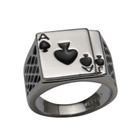 82 .. Pata Ässä Tyylikäs Silver Stainless Steel .. Sormus - pikkukuva 3