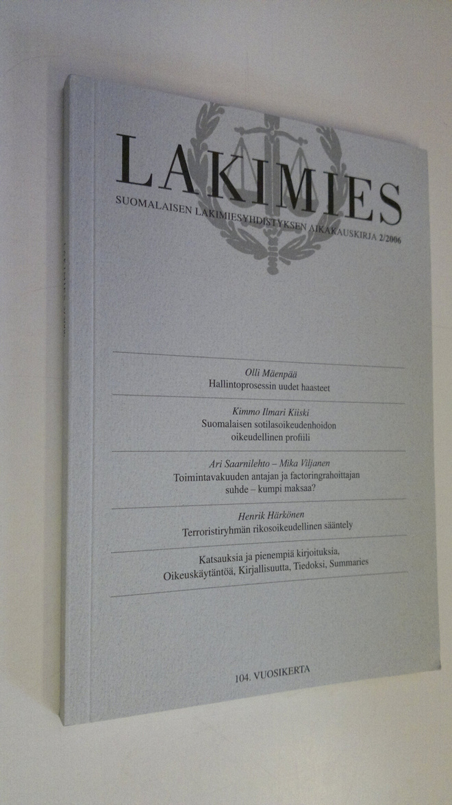 Lakimies 2/2006 : Suomalaisen lakimiesyhdistyksen aikakau...