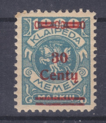 Saksa reich Memel 1923 Mi 229 pientä liimavikaa Mi ** 500€