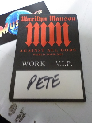 MARILYN MANSON WORLD TOUR 2005 BACKSTAGE PASSI (+) .