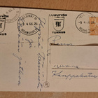 kukkakortti, korvokki ja ruusut, kulkenut 1966 - pikkukuva 2