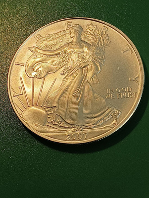 2007 American Silver Eagle One Dollar 1 OZ Fine Silver 31,1g