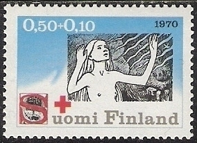 1970 Punainen Risti 0,50 + 0,10 mk **  LaPe 674