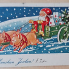 Joulupukki ajaa kahdella porsaalla, kyydissä lahjat 1935? - pikkukuva 1