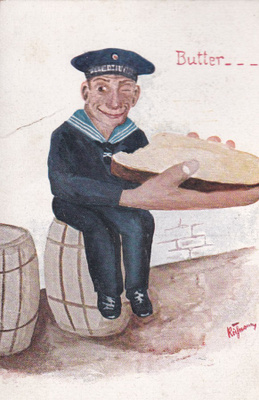 Merimies, Butter, piirros . wanhakortti b486