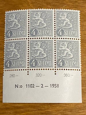 LEIJONA MALLI 1954 4MK NUMERO KUUSILO**