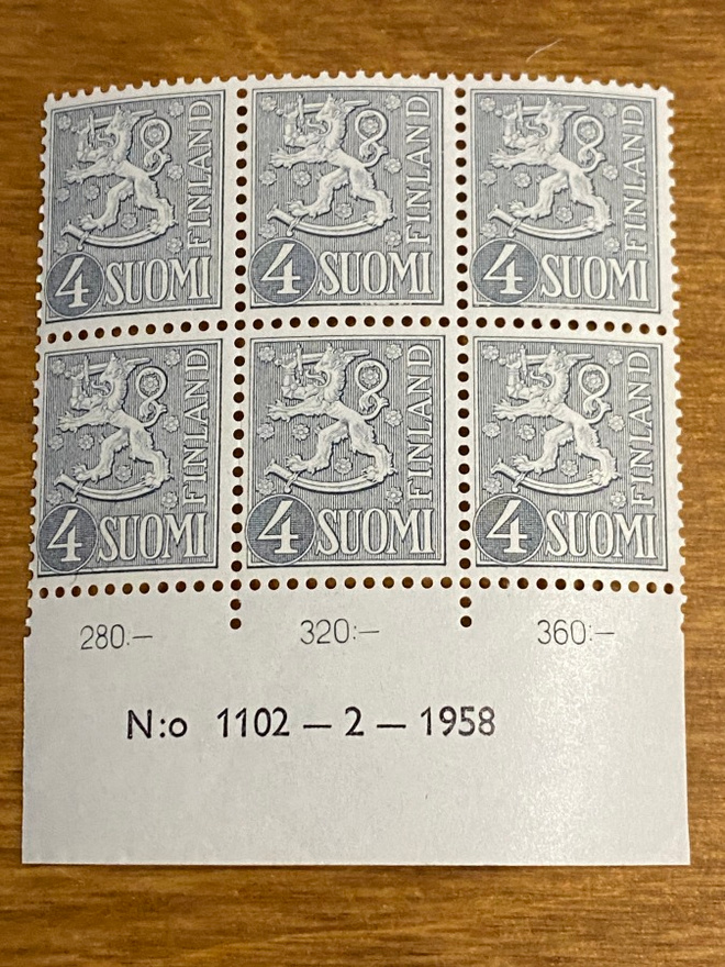 LEIJONA MALLI 1954 4MK NUMERO KUUSILO**