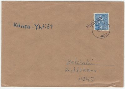 Hiekkala rivileima kirjeellä 1963