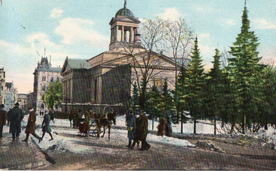 Vanha postikortti-Helsinki Vanha kirkko